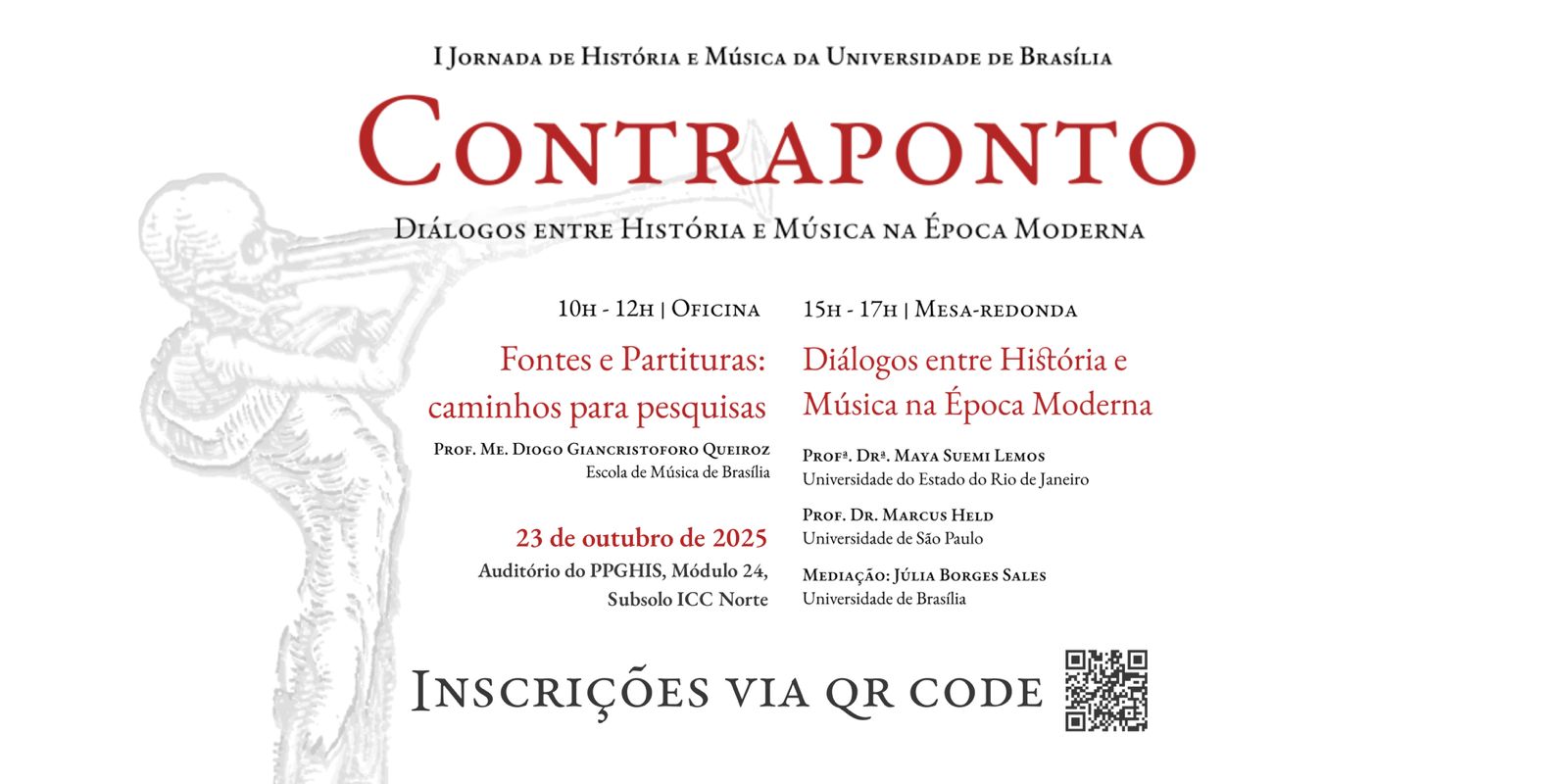 Inscrições via QR Code ou https://forms.office.com/r/V2gH7LqwCZ